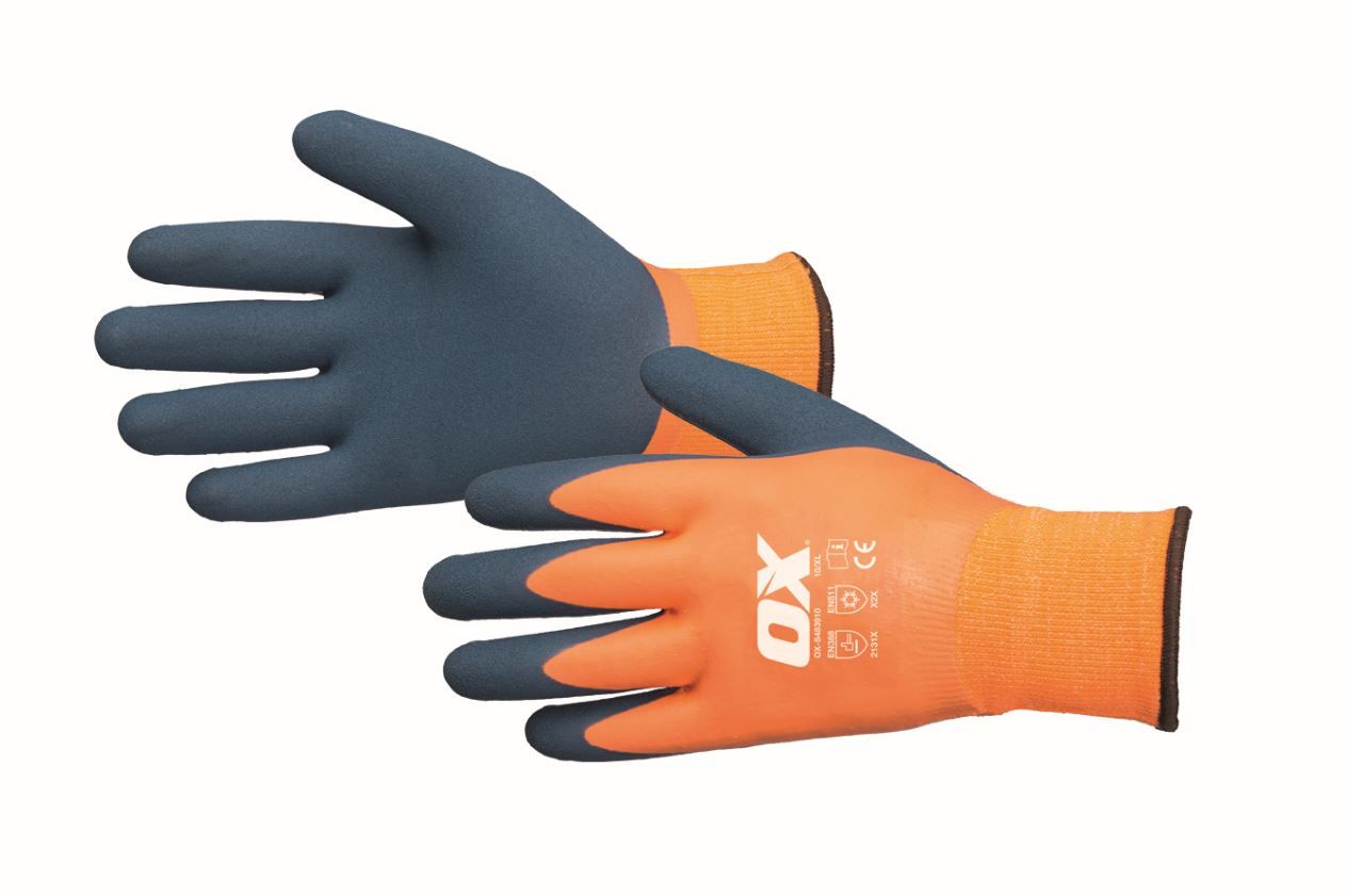OX Safety Thermal Grip Waterproof Gloves Size 9 (Large)